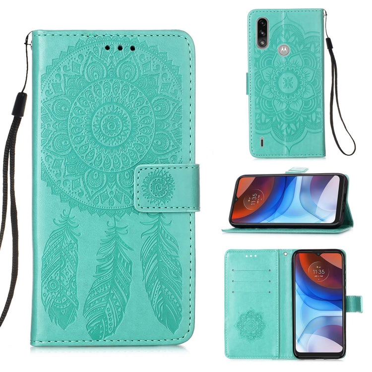 For Motorola Moto E7 Power Dream Catcher Printing Horizontal Flip Leather Case with Holder & Card Slots & Wallet & Lanyard