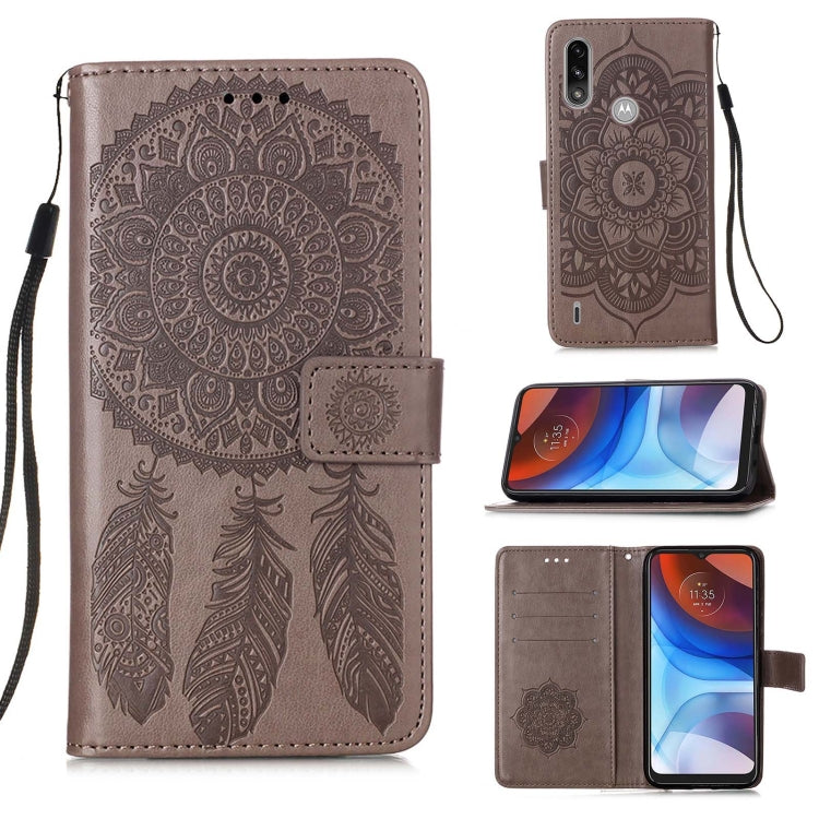 For Motorola Moto E7 Power Dream Catcher Printing Horizontal Flip Leather Case with Holder & Card Slots & Wallet & Lanyard