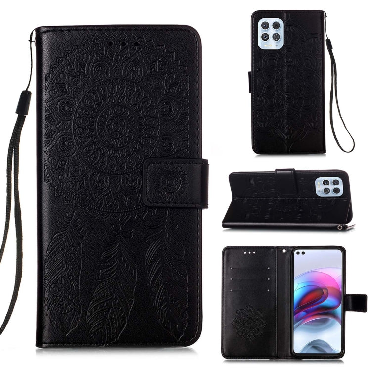 For Motorola Moto G100 / Edge S Dream Catcher Printing Horizontal Flip Leather Case with Holder & Card Slots & Wallet & Lanyard