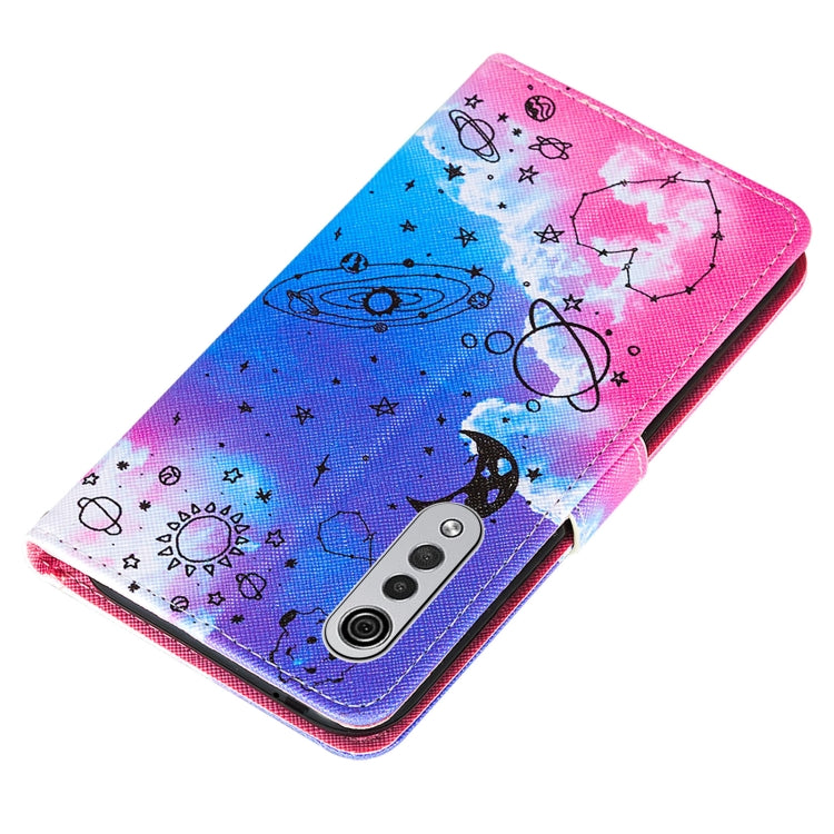 For LG Velvet 2 Pro Cross Texture Painting Pattern Horizontal Flip Leather Case with Holder & Card Slots & Wallet & Lanyard