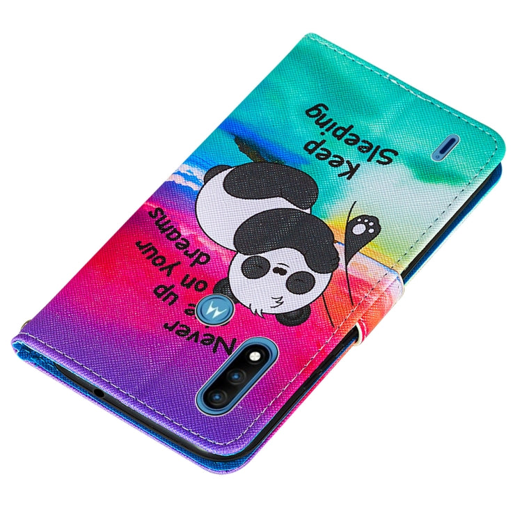 For Motorola Moto E7 Power Cross Texture Painting Pattern Horizontal Flip Leather Case with Holder & Card Slots & Wallet & Lanyard