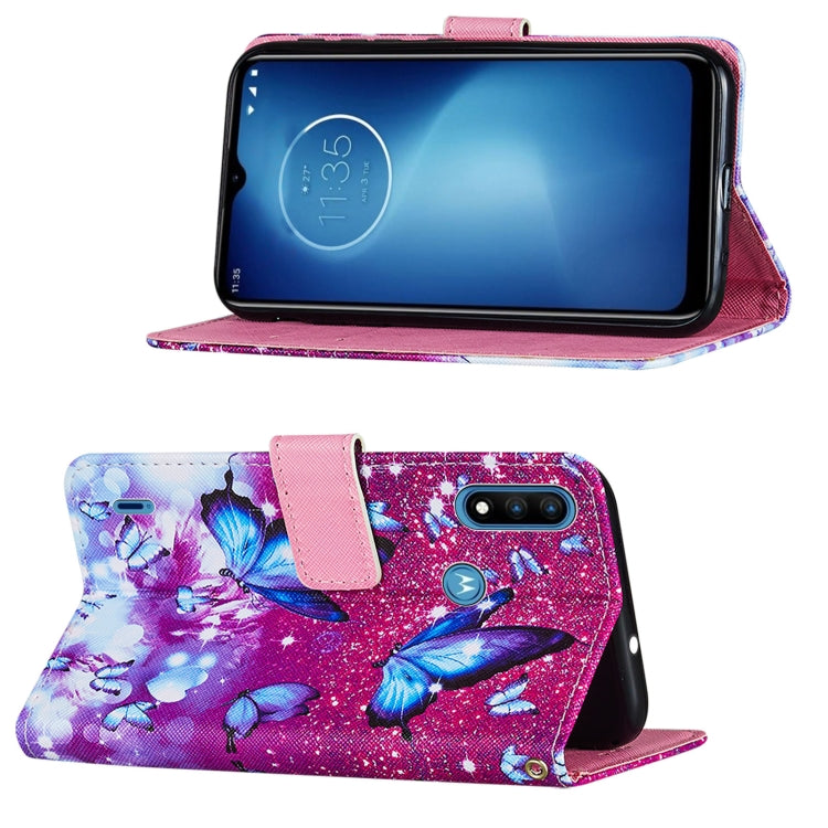 For Motorola Moto E7 Power Cross Texture Painting Pattern Horizontal Flip Leather Case with Holder & Card Slots & Wallet & Lanyard