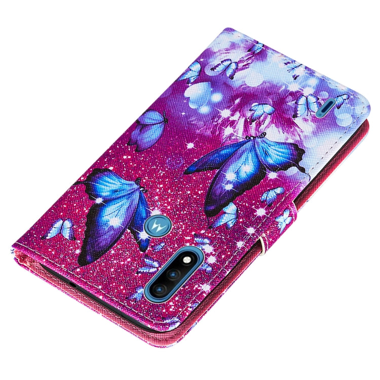 For Motorola Moto E7 Power Cross Texture Painting Pattern Horizontal Flip Leather Case with Holder & Card Slots & Wallet & Lanyard