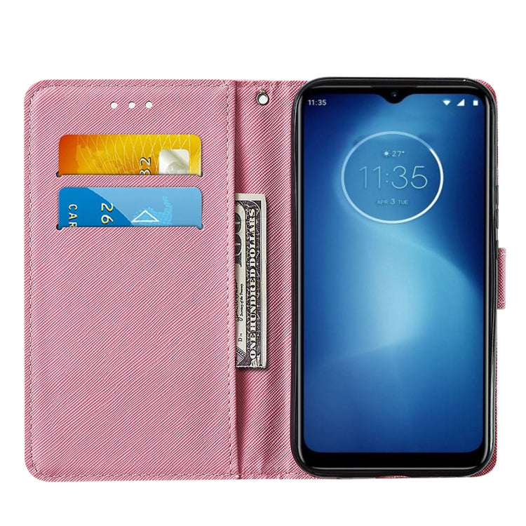 For Motorola Moto E7 Power Cross Texture Painting Pattern Horizontal Flip Leather Case with Holder & Card Slots & Wallet & Lanyard