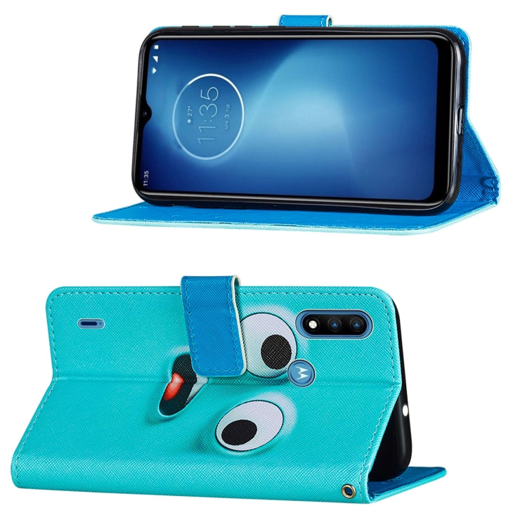 For Motorola Moto E7 Power Cross Texture Painting Pattern Horizontal Flip Leather Case with Holder & Card Slots & Wallet & Lanyard