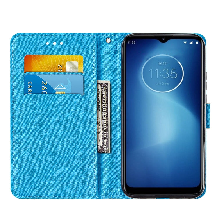 For Motorola Moto E7 Power Cross Texture Painting Pattern Horizontal Flip Leather Case with Holder & Card Slots & Wallet & Lanyard