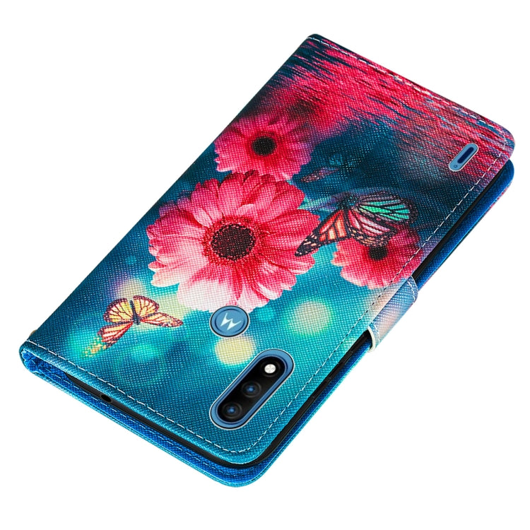 For Motorola Moto E7 Power Cross Texture Painting Pattern Horizontal Flip Leather Case with Holder & Card Slots & Wallet & Lanyard