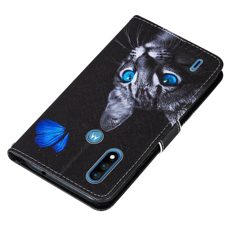 For Motorola Moto E7 Power Cross Texture Painting Pattern Horizontal Flip Leather Case with Holder & Card Slots & Wallet & Lanyard