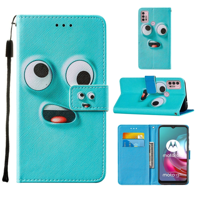For Motorola Moto G30 / G10 / G10 Power Cross Texture Painting Pattern Horizontal Flip Leather Case with Holder & Card Slots & Wallet & Lanyard