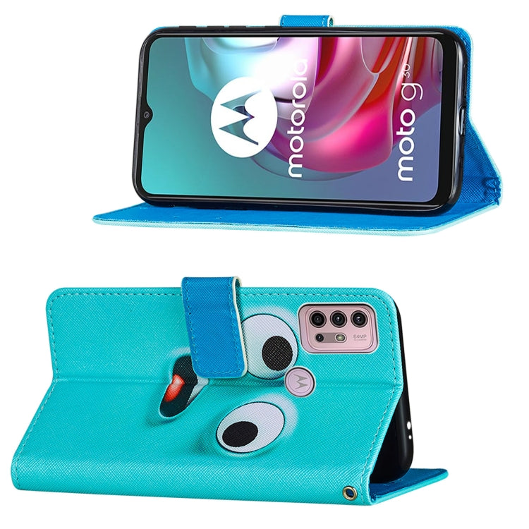 For Motorola Moto G30 / G10 / G10 Power Cross Texture Painting Pattern Horizontal Flip Leather Case with Holder & Card Slots & Wallet & Lanyard