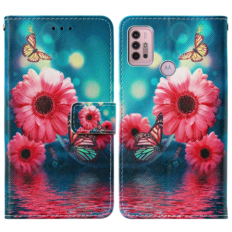 For Motorola Moto G30 / G10 / G10 Power Cross Texture Painting Pattern Horizontal Flip Leather Case with Holder & Card Slots & Wallet & Lanyard