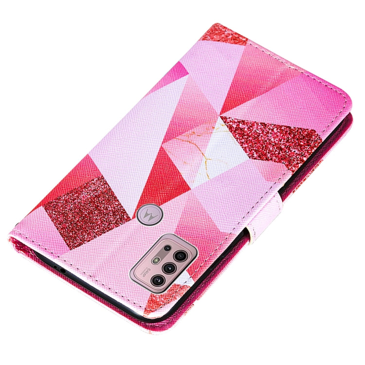For Motorola Moto G30 / G10 / G10 Power Cross Texture Painting Pattern Horizontal Flip Leather Case with Holder & Card Slots & Wallet & Lanyard