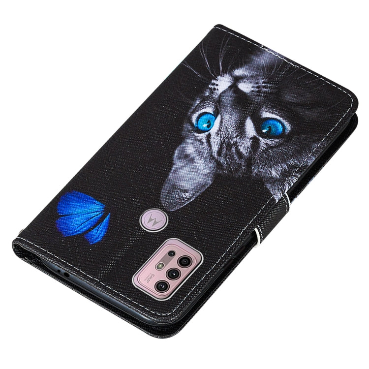 For Motorola Moto G30 / G10 / G10 Power Cross Texture Painting Pattern Horizontal Flip Leather Case with Holder & Card Slots & Wallet & Lanyard