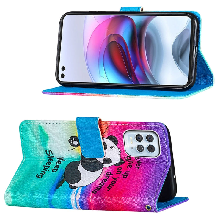 For Motorola Moto G100 / Edge S Cross Texture Painting Pattern Horizontal Flip Leather Case with Holder & Card Slots & Wallet & Lanyard