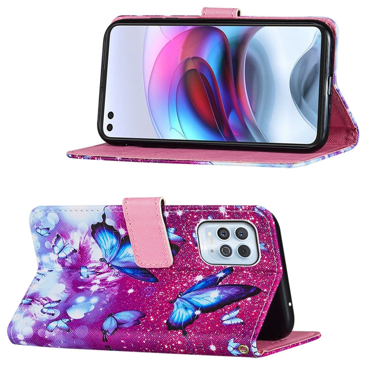 For Motorola Moto G100 / Edge S Cross Texture Painting Pattern Horizontal Flip Leather Case with Holder & Card Slots & Wallet & Lanyard