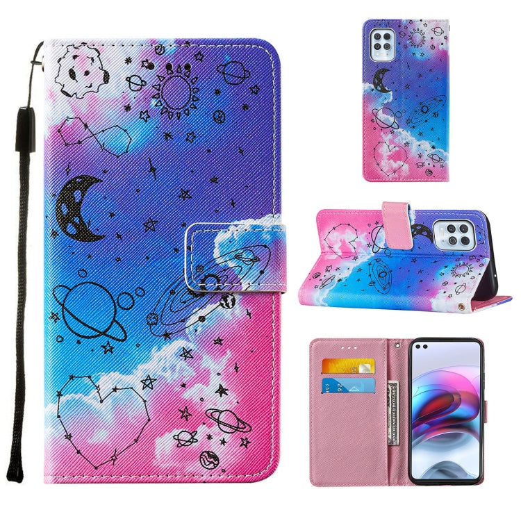 For Motorola Moto G100 / Edge S Cross Texture Painting Pattern Horizontal Flip Leather Case with Holder & Card Slots & Wallet & Lanyard
