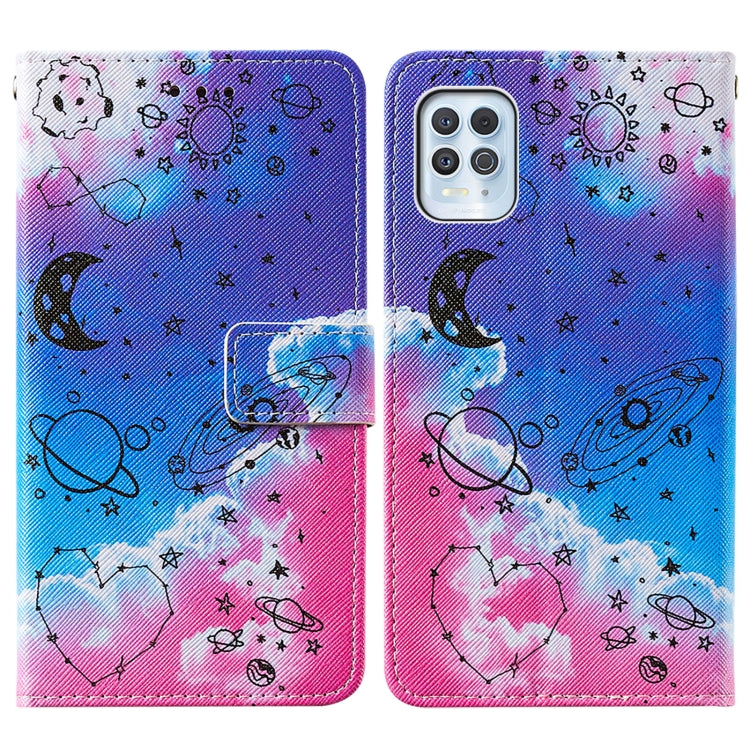 For Motorola Moto G100 / Edge S Cross Texture Painting Pattern Horizontal Flip Leather Case with Holder & Card Slots & Wallet & Lanyard