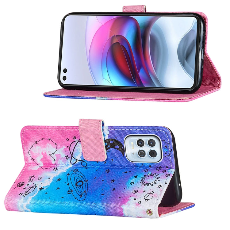 For Motorola Moto G100 / Edge S Cross Texture Painting Pattern Horizontal Flip Leather Case with Holder & Card Slots & Wallet & Lanyard