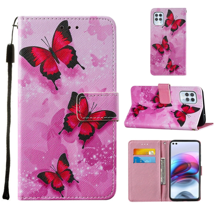 For Motorola Moto G100 / Edge S Cross Texture Painting Pattern Horizontal Flip Leather Case with Holder & Card Slots & Wallet & Lanyard