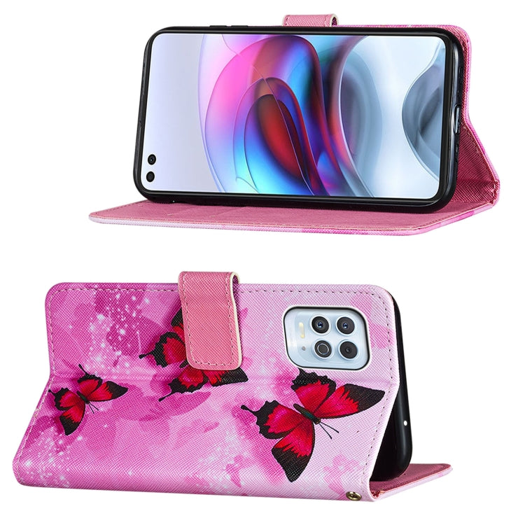 For Motorola Moto G100 / Edge S Cross Texture Painting Pattern Horizontal Flip Leather Case with Holder & Card Slots & Wallet & Lanyard