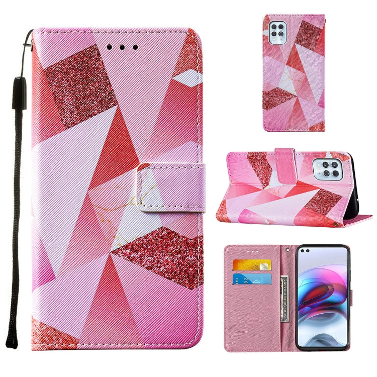 For Motorola Moto G100 / Edge S Cross Texture Painting Pattern Horizontal Flip Leather Case with Holder & Card Slots & Wallet & Lanyard