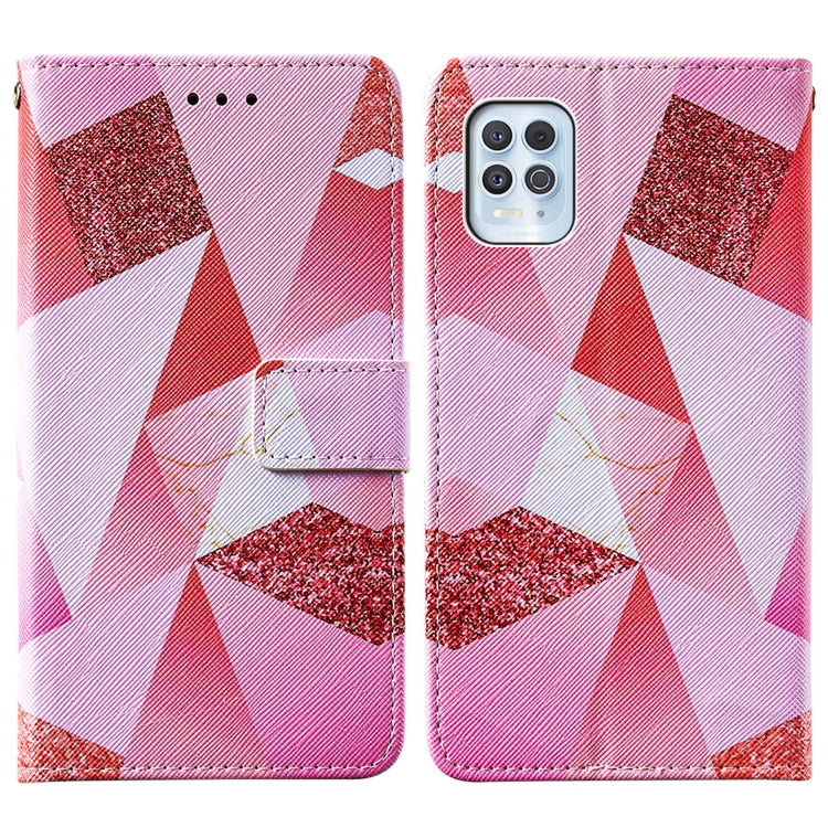 For Motorola Moto G100 / Edge S Cross Texture Painting Pattern Horizontal Flip Leather Case with Holder & Card Slots & Wallet & Lanyard