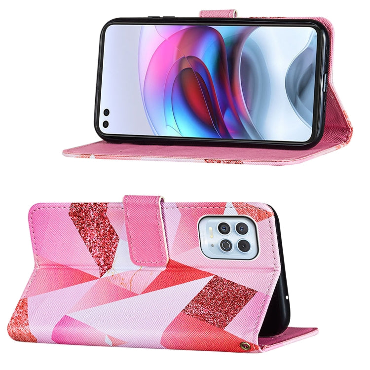For Motorola Moto G100 / Edge S Cross Texture Painting Pattern Horizontal Flip Leather Case with Holder & Card Slots & Wallet & Lanyard