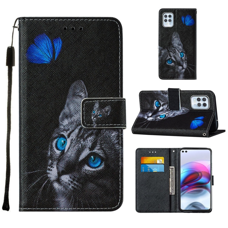 For Motorola Moto G100 / Edge S Cross Texture Painting Pattern Horizontal Flip Leather Case with Holder & Card Slots & Wallet & Lanyard