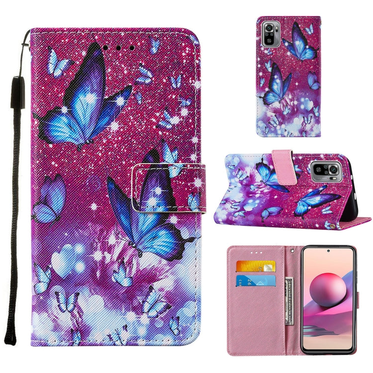 For Xiaomi Redmi Note 10S / Note 10 4G Cross Texture Painting Pattern Horizontal Flip Leather Case with Holder & Card Slots & Wallet & Lanyard