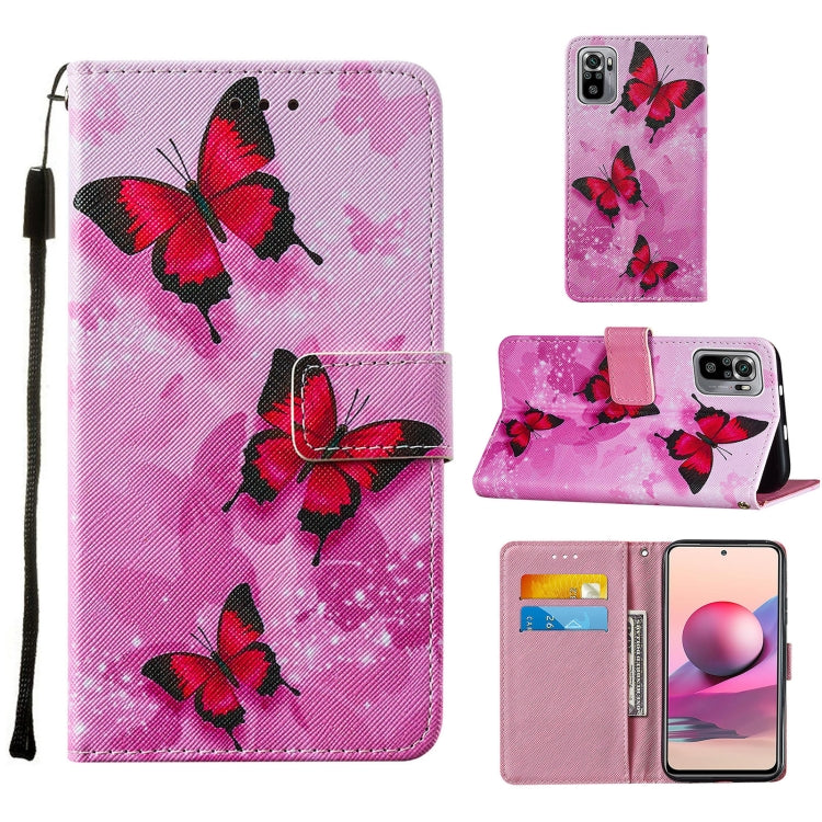 For Xiaomi Redmi Note 10S / Note 10 4G Cross Texture Painting Pattern Horizontal Flip Leather Case with Holder & Card Slots & Wallet & Lanyard