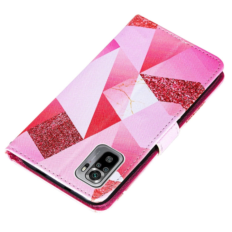 For Xiaomi Redmi Note 10S / Note 10 4G Cross Texture Painting Pattern Horizontal Flip Leather Case with Holder & Card Slots & Wallet & Lanyard