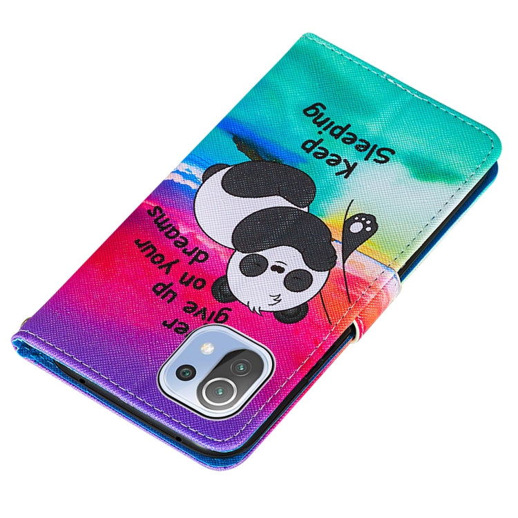 For Xiaomi Mi 11 Lite Cross Texture Painting Pattern Horizontal Flip Leather Case with Holder & Card Slots & Wallet & Lanyard