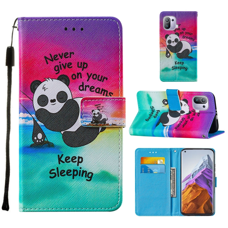 For Xiaomi Mi 11 Pro Cross Texture Painting Pattern Horizontal Flip Leather Case with Holder & Card Slots & Wallet & Lanyard