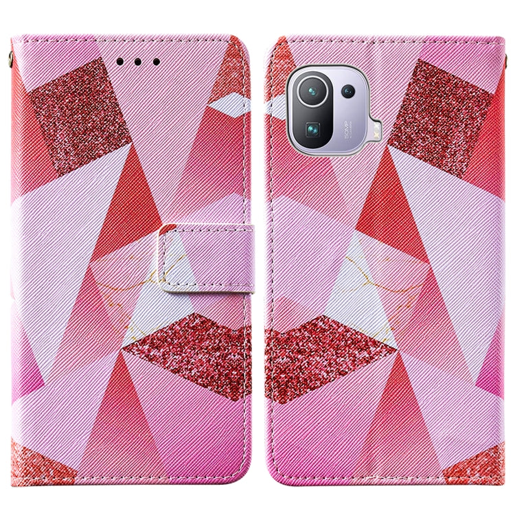 For Xiaomi Mi 11 Pro Cross Texture Painting Pattern Horizontal Flip Leather Case with Holder & Card Slots & Wallet & Lanyard