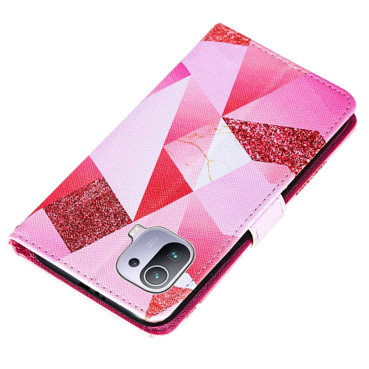 For Xiaomi Mi 11 Pro Cross Texture Painting Pattern Horizontal Flip Leather Case with Holder & Card Slots & Wallet & Lanyard