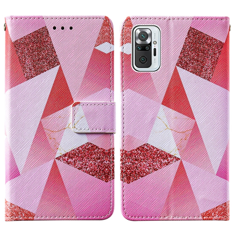 For Xiaomi Redmi Note 10 Pro / Note 10 Pro Max Cross Texture Painting Pattern Horizontal Flip Leather Case with Holder & Card Slots & Wallet & Lanyard