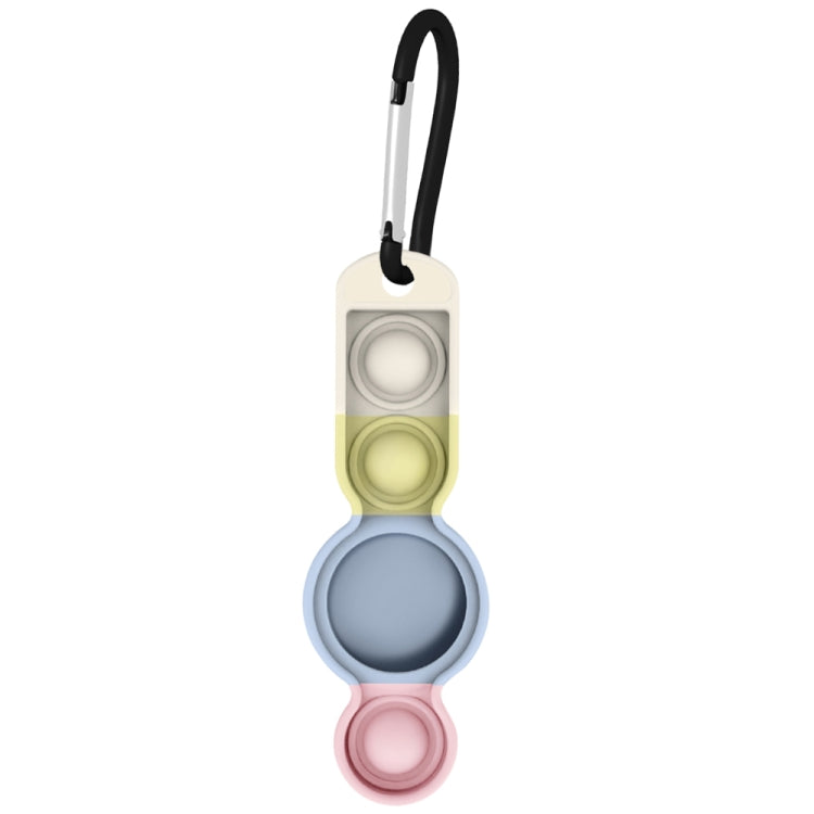Color-contrast Silicone Shockproof Protective Cover Soft Case with Carabiner For AirTag