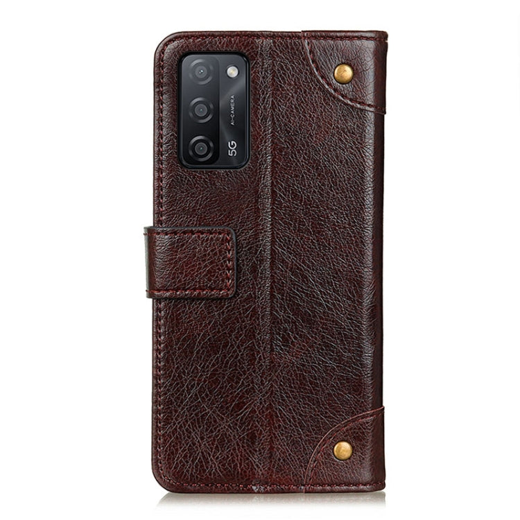 For OPPO A55 5G / A53s 5G Copper Buckle Nappa Texture Horizontal Flip Leather Case with Holder & Card Slots & Wallet