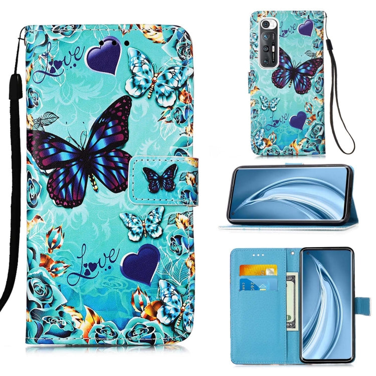 For Xiaomi Mi 10S Colored Drawing Pattern Plain Weave Horizontal Flip Leather Case with Holder & Card Slot & Wallet & Lanyard