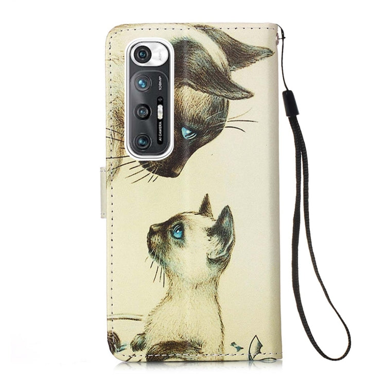 For Xiaomi Mi 10S Colored Drawing Pattern Plain Weave Horizontal Flip Leather Case with Holder & Card Slot & Wallet & Lanyard