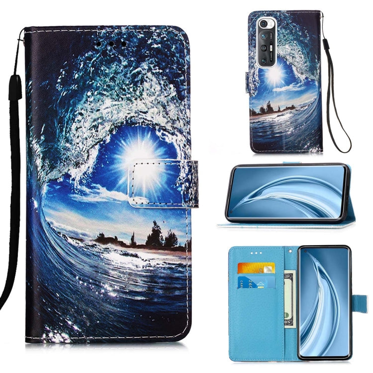 For Xiaomi Mi 10S Colored Drawing Pattern Plain Weave Horizontal Flip Leather Case with Holder & Card Slot & Wallet & Lanyard