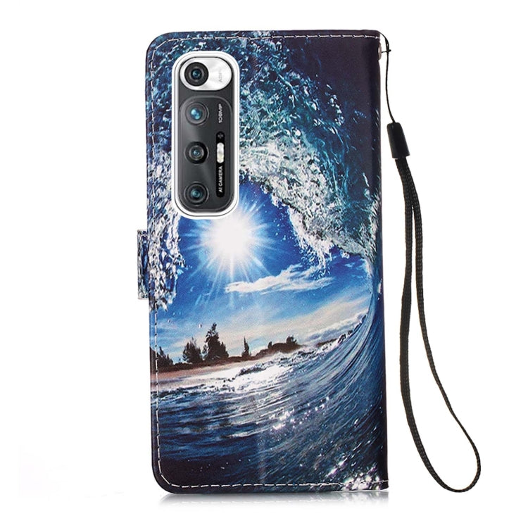 For Xiaomi Mi 10S Colored Drawing Pattern Plain Weave Horizontal Flip Leather Case with Holder & Card Slot & Wallet & Lanyard