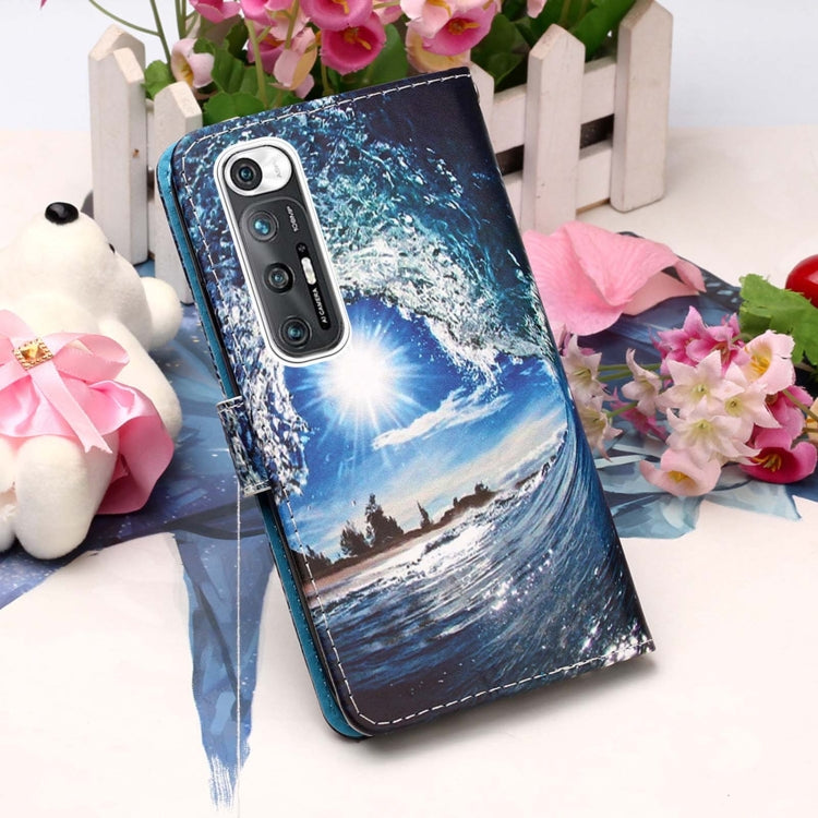 For Xiaomi Mi 10S Colored Drawing Pattern Plain Weave Horizontal Flip Leather Case with Holder & Card Slot & Wallet & Lanyard
