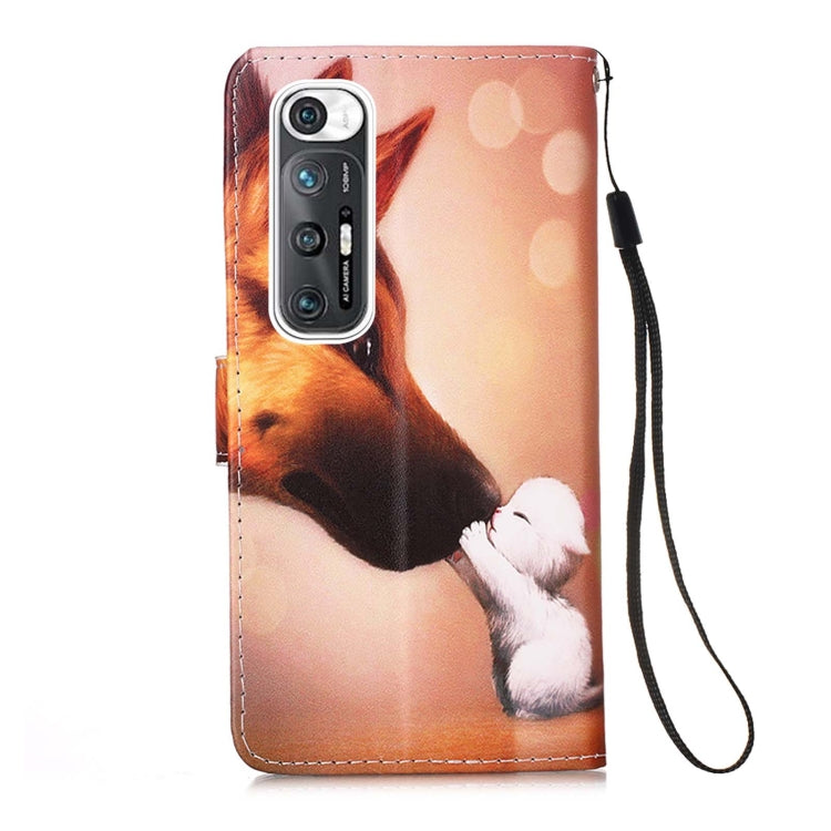 For Xiaomi Mi 10S Colored Drawing Pattern Plain Weave Horizontal Flip Leather Case with Holder & Card Slot & Wallet & Lanyard