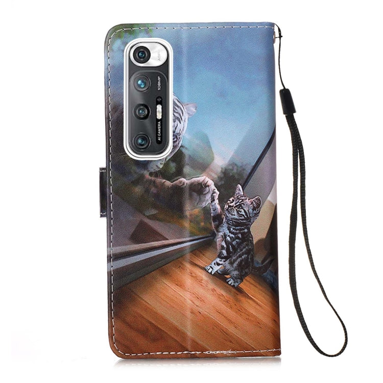 For Xiaomi Mi 10S Colored Drawing Pattern Plain Weave Horizontal Flip Leather Case with Holder & Card Slot & Wallet & Lanyard