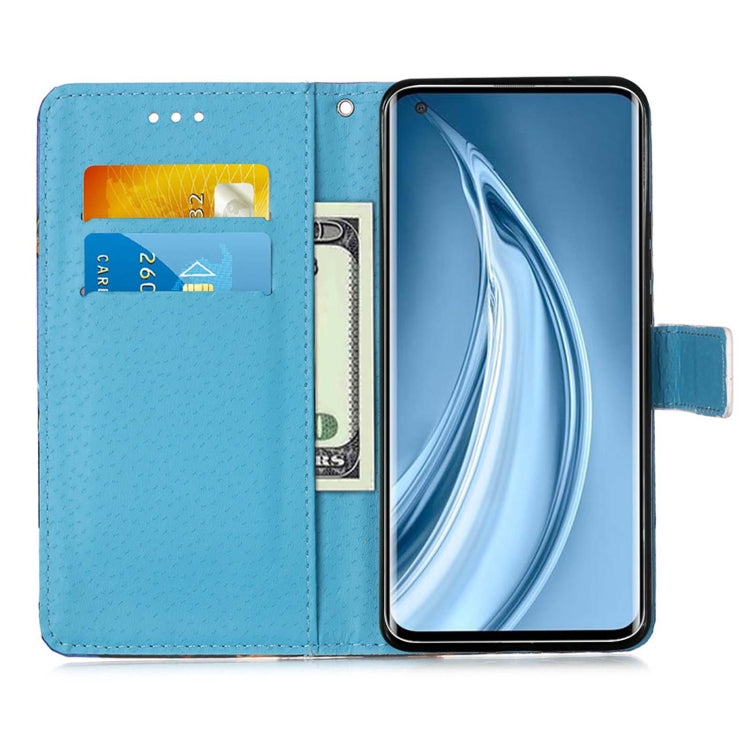 For Xiaomi Mi 10S Colored Drawing Pattern Plain Weave Horizontal Flip Leather Case with Holder & Card Slot & Wallet & Lanyard