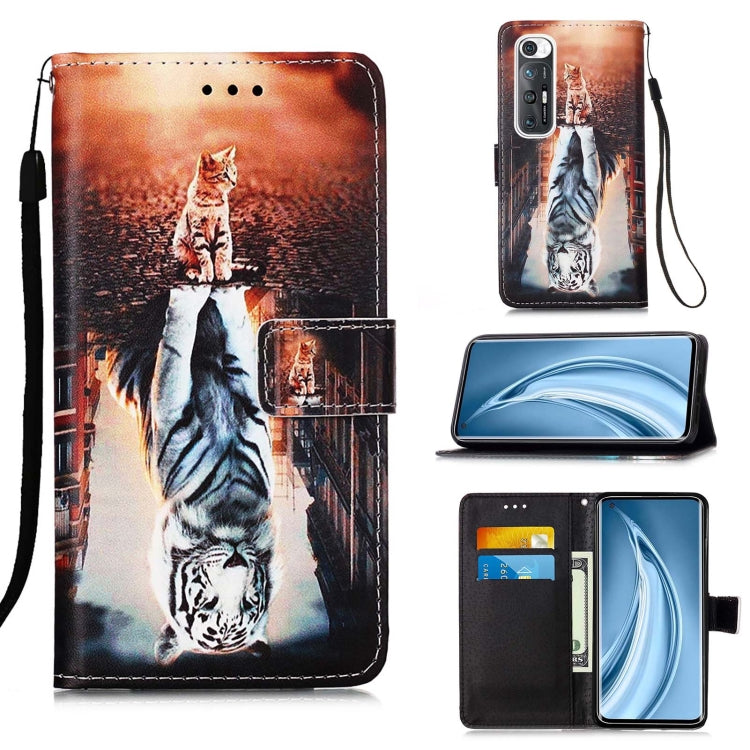 For Xiaomi Mi 10S Colored Drawing Pattern Plain Weave Horizontal Flip Leather Case with Holder & Card Slot & Wallet & Lanyard