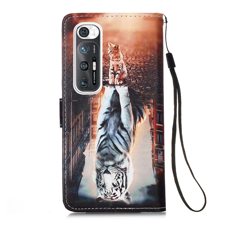 For Xiaomi Mi 10S Colored Drawing Pattern Plain Weave Horizontal Flip Leather Case with Holder & Card Slot & Wallet & Lanyard