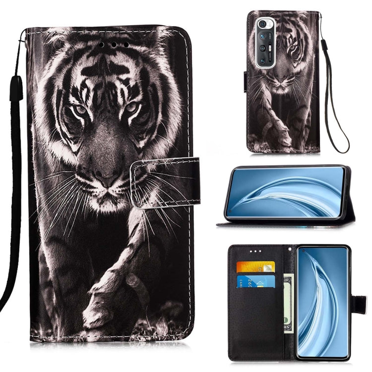 For Xiaomi Mi 10S Colored Drawing Pattern Plain Weave Horizontal Flip Leather Case with Holder & Card Slot & Wallet & Lanyard