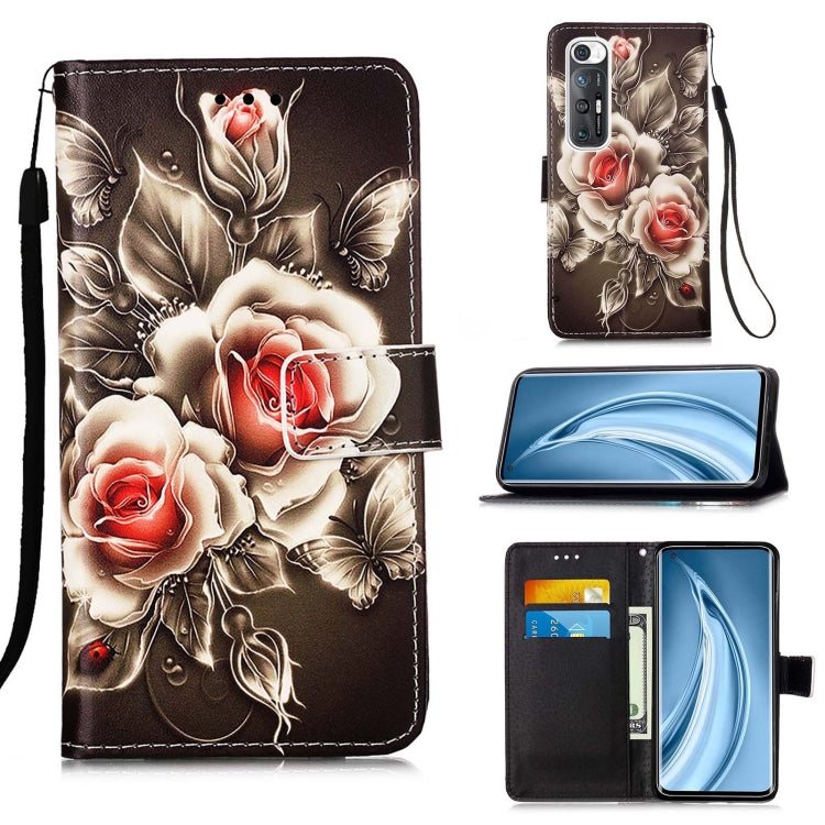 For Xiaomi Mi 10S Colored Drawing Pattern Plain Weave Horizontal Flip Leather Case with Holder & Card Slot & Wallet & Lanyard